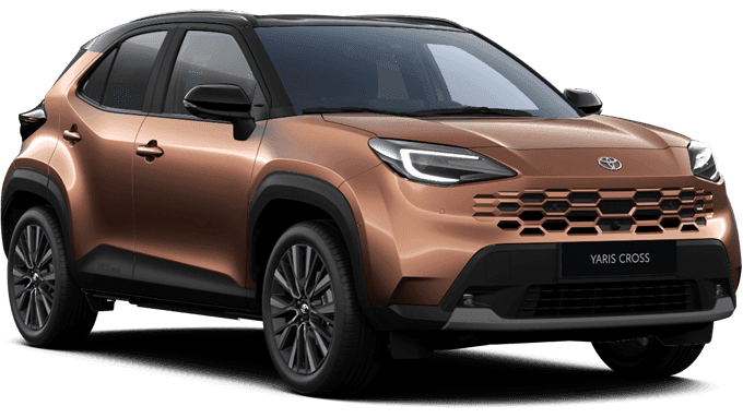 Toyota Yaris Cross Hybride hybride en abonnement automobile pour professionnels chez Moovoo, vue trois quarts avant